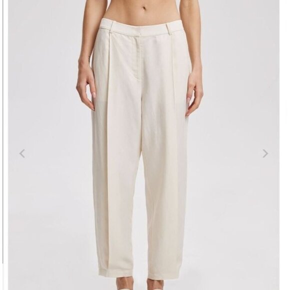 Lattelier Pants - Lattelier Linen Blend Tapered Pants Women Size XL NWT Oversized Pleated Tapered